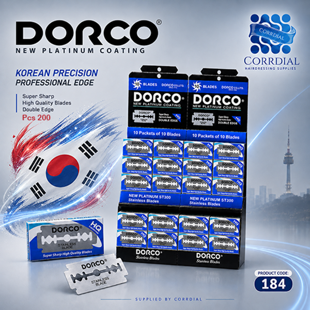 تیغ اصلاح سنتی دورکو (آبی، بیمه ارسال، ساخت ویتنام، لایسنس کره جنوبی - 200 عددی - DORCO Razor)