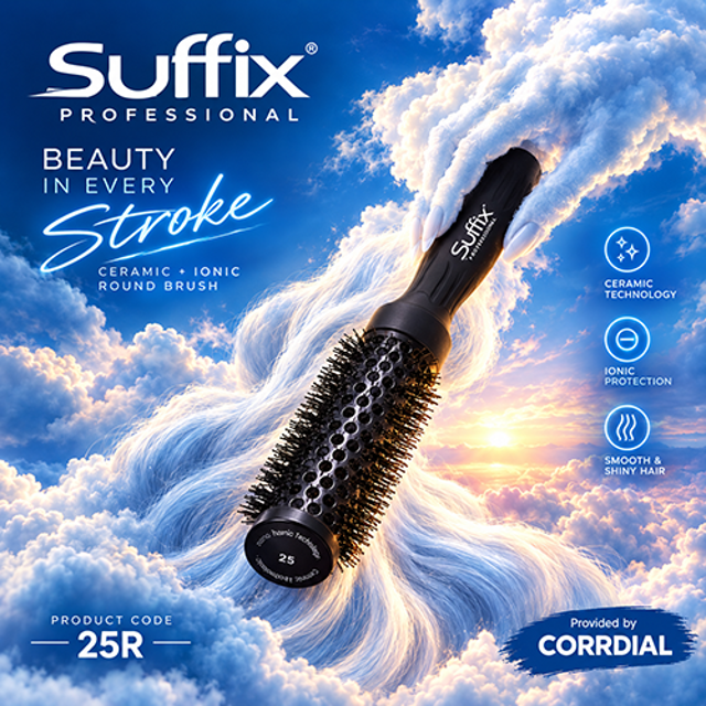 برس گرد سرامیکی یون منفی شینیون سافیکس (نانو تکنولوژی - سایز 25 ، 32 (7) Suffix Brush)