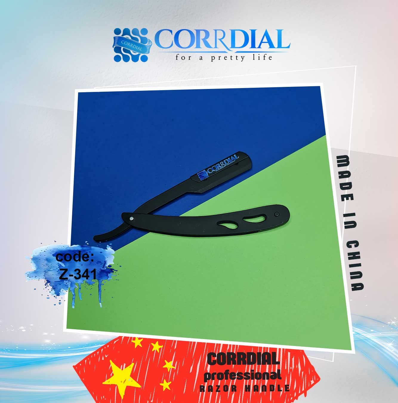 دسته تیغ فلزی کردیال (تولید چین ، اصلی ، بیمه ارسال،(13) CORRDIAL RAZOR METAL HANDLE)