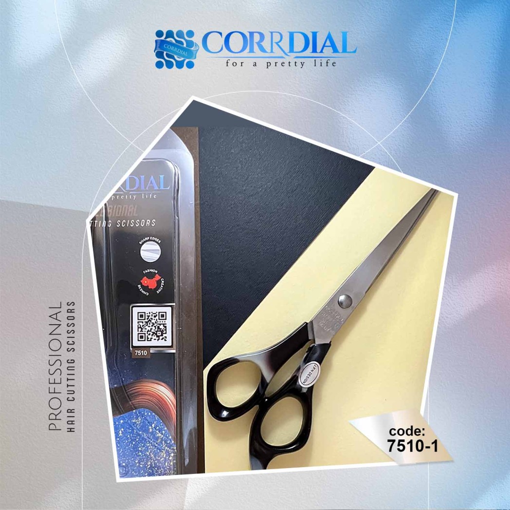 قیچی آرایشگاهی کردیال 7510 (بیمه ارسال، عمده و خرده فروشی، 6 اینچ - شکلاتی - CORRDIAL PROFESSIONAL PLASTIC HANDLE SCISSORS )